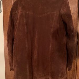 Suede Leather 3/4 Length Heavy Lined Coat
